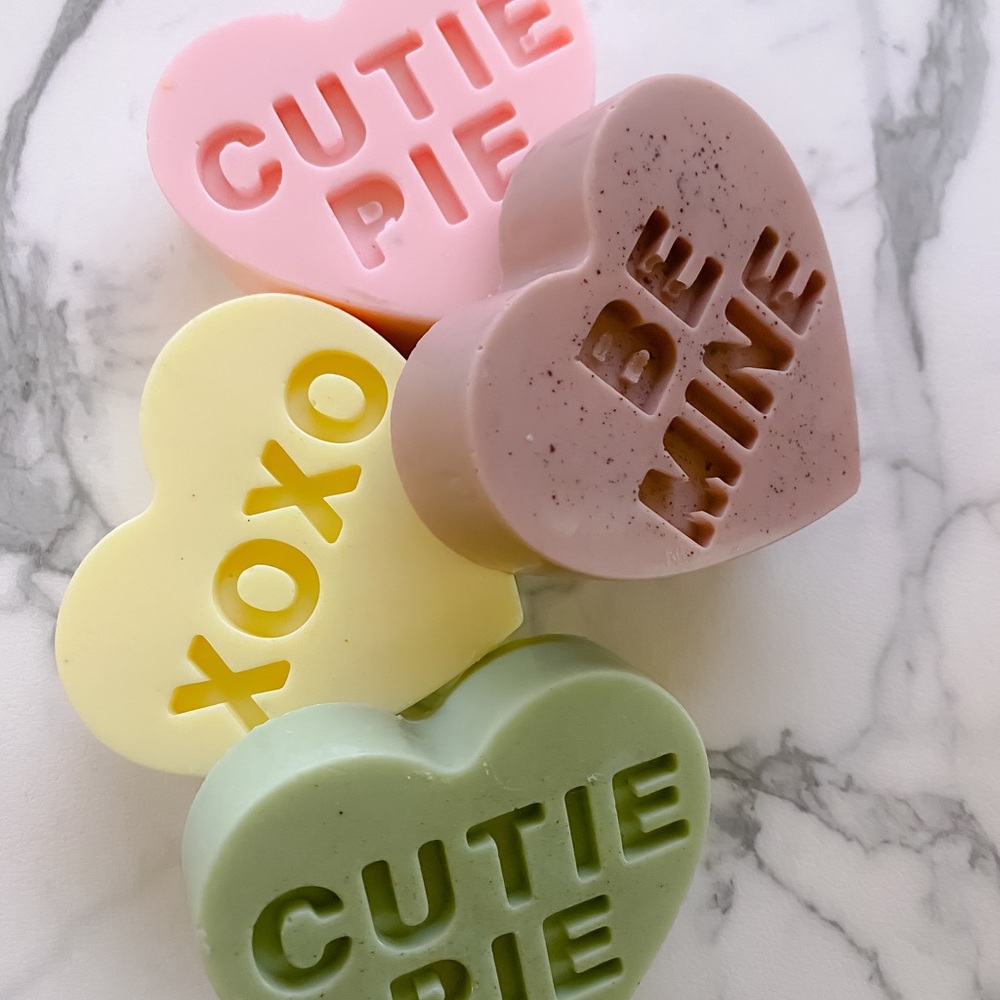 2 Sweet🩷 Conversation Heart Soaps, Valentines Soaps, handmade, Bathroom Decor